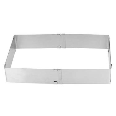 Imagem de GLOGLOW Molde de Cozimento Anel de Mousse, Molde de Bolo Ajustável, 5 Cm de Altura, Prata, Cozimento DIY para Bolo de Mousse e Biscoitos Quadrado de Aço Inoxidável Nan (Anel de telescópico