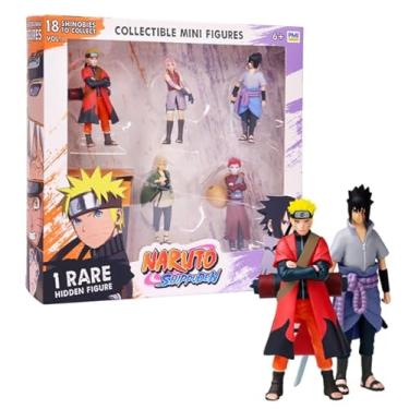 Imagem de P.M.I. Mini bonecos colecionáveis Naruto Shippuden, pacote com 6, caixa de luxo | Conjunto de brinquedos de ação de anime com equipe 7 ninjas, Akatsuki, Sannin lendário e Shinobi raro (sortido C)