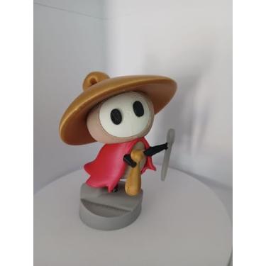 Imagem de Bonequinho Colecionável Peregrino de Hollow Knight, Figura Decorativa com Chapéu e Cajado