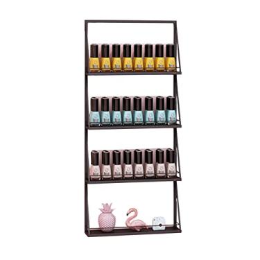 Imagem de Prateleiras de metal para armazenamento de esmaltes de parede, produtos para montagem na parede, prateleiras de metal para exibição de esmalte, organizador diversificado de bancada, organizador de