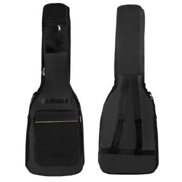 Imagem de Bolsa Para Guitarra Elétrica Preta Impermeável Com Alças Duplas Acolch
