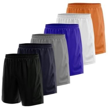 Imagem de Kit 6 Calção Short Futebol Basquete Vôlei Bermuda Dry Treino Academia-Masculino