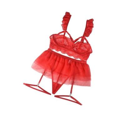 Imagem de Conjunto De Lingerie Transparente Sexy Para Mulheres Com Sutiã, Calcin