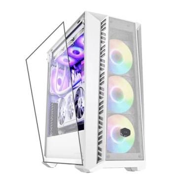 Imagem de MB520 Cyclone 520 MESH Desktop Computer ATX Caixa principal ARGB Fan Side Transparente Branco (MB520 malha branca)