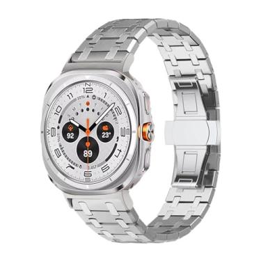 Imagem de ORKDFJ Pulseira Man Business para Samsung Galaxy Watch Ultra 47 mm Pulseira de aço inoxidável para Galaxy Watch 7 Ultra 47 mm Pulseira Correa, Ultra 47mm, Ágata