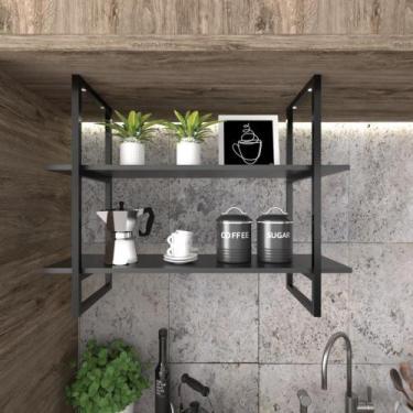 Imagem de Prateleira Industrial Teto Cozinha Nicho Industrial Nichos Suporte - R