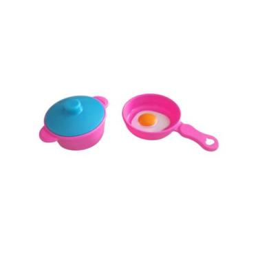 Imagem de Brinquedo Cozinha Infantil Kit Panelinhas Com Ovo Panela E Frigideira 