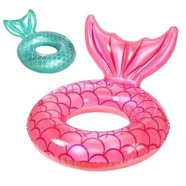 Imagem de Boia Bote Inflável Redonda Sereia Piscina Praia - Lirena Baby, Rosa