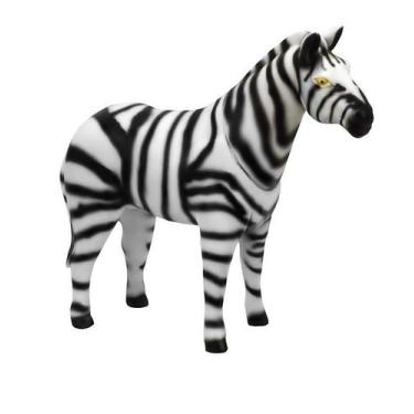 Imagem de Animal Zebra Em Vinil Boneco Safári Animais Selvagens Bee Toys