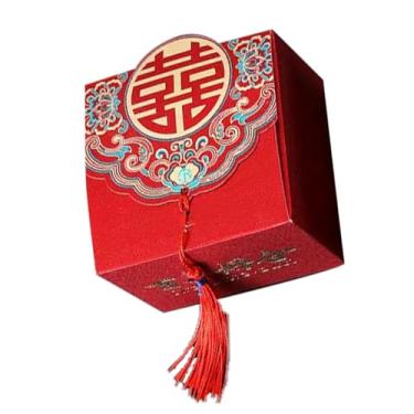 Imagem de Caixas de Doces Chinesas para Lembrancinhas de Casamento, Caixa de Doces Estilo Chinês, Acabamento Fino Durável, Design Portátil Versátil, Design Tradicional Robusto para