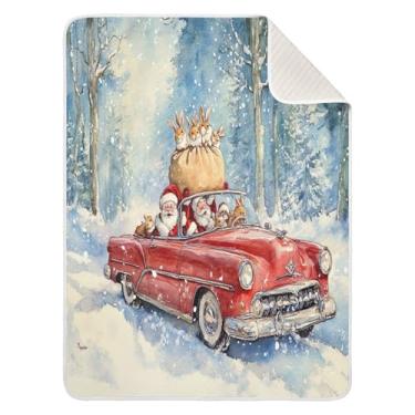 Imagem de Blueangle Cobertores de bebê de carro vermelho vintage para cochilo de carrinho de bebê, 76 x 101 cm, cobertores aconchegantes e macios unissex para meninos, meninas, crianças, bebês (656)