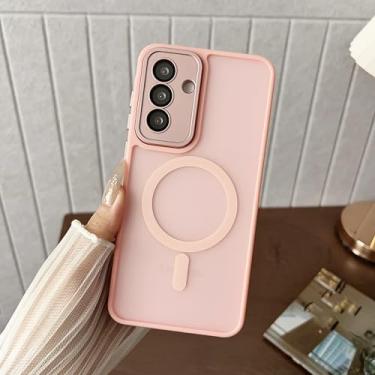 Imagem de Capa de luxo fosca com carregamento magnético sem fio para Samsung Galaxy S25 Ultra S24 Fe S23 Plus A56 A36 A26 A17 A07 (para A16/Rosa)