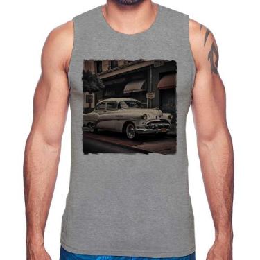 Imagem de Regata Carro retrô branco - Foca na Moda, Cinza, GGG