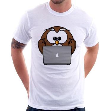 Imagem de Camiseta Coruja Internauta - Foca na Moda, Branco, GGG