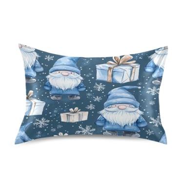 Imagem de Blueangle Linda fronha de cetim gnomos para cabelo e pele, fronha de seda, tamanho Queen (51 x 76 cm) - Capas de almofada de cetim com fecho de envelope (767)