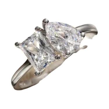 Imagem de Anel De Luxo Em Prata Esterlina 925 Com Zircônia Em Forma De Gota Para