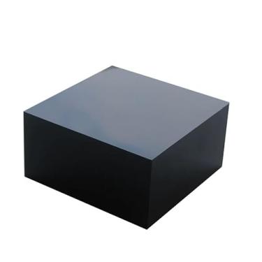 Imagem de Missartist Bloco de acrílico sólido preto, suporte de exibição de cubo de acrílico polido de diamante, organizador de anel de joias bloco de joias (2 x 4 x 4)