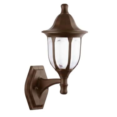 Imagem de Luminária Arandela de Parede Externa Vintage Marrom Plástico 38cm Modena Dital Jardim Fachada