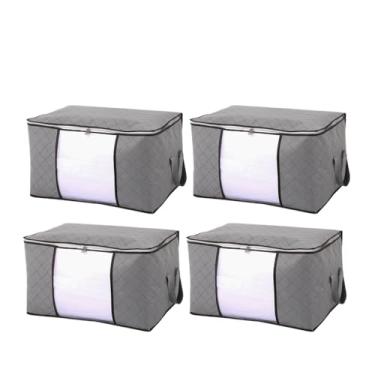 Imagem de Saco Organizador Para Cobertor Caixa Organizadora Casaco Guarda Roupa Grande Caixa De Roupas(KIT4)