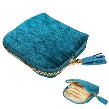 Imagem de huoflame Mini bolsa de armazenamento de joias para mulheres – bolsa portátil de maquiagem e moedas, organizador de zíper pequeno multifuncional para anéis, brincos, colares, bolsa de cosméticos de