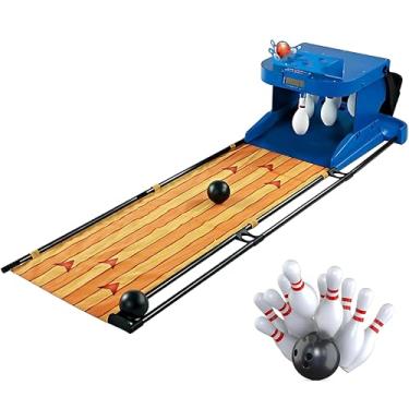 Imagem de Jogo de boliche eletrônico avançado, pista de boliche profissional com placar digital, jogo interno realista para adultos e família, beco portátil de 187 cm