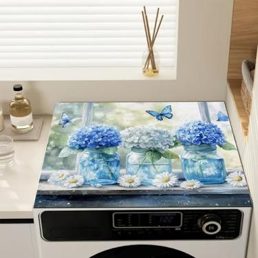 Imagem de Capas de lavadora e secadora, vasos de flores, capa antiderrapante para máquina de lavar, protetor à prova de poeira, almofada de cobertura para lavanderia, cozinha, 60 x 50 cm