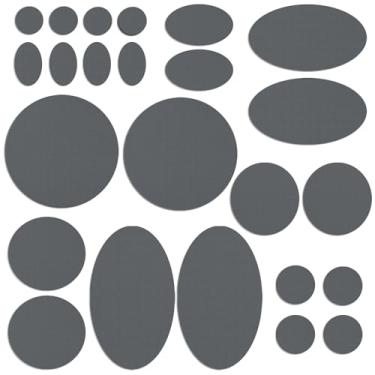 Imagem de 24 peças de remendos de reparo de jaquetas, à prova d'água, autoadesivos, pré-cortados, de nylon, kit de remendos para jaquetas, roupas, tendas, sacos de dormir, redondos