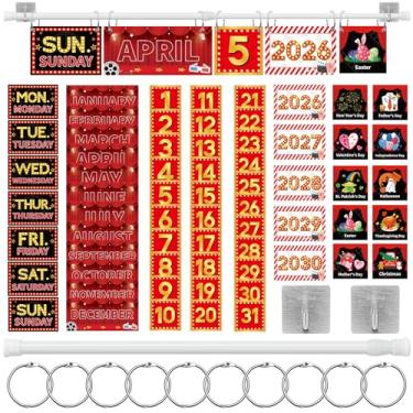 Imagem de MotiMind Conjunto de 65 peças de calendário para noite de cinema 2026, quadro de avisos, calendário de férias com suporte ajustável, decoração colorida para sala de aula, inclui 65 cartões de data