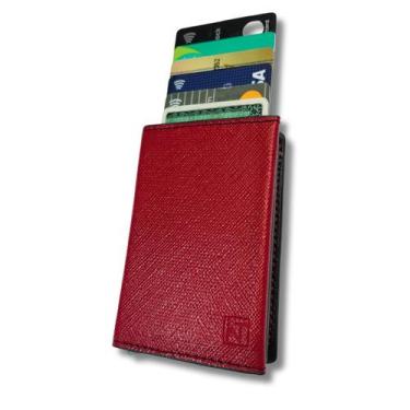 Imagem de Carteira Porta Cartoes Feminina Vermelha Exclusive Ravenna Desenho Do 