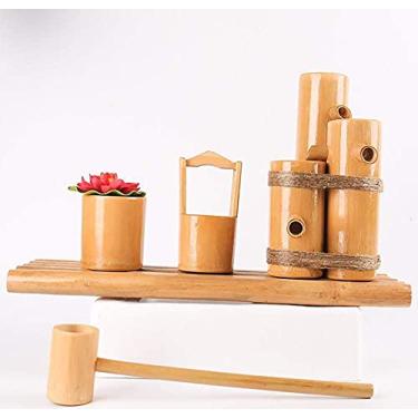 Imagem de Fontes para lagos de jardim, fonte de água de bambu interna com bomba, para varanda de pátio de lago, decoração de jardim, cascata, estilo, arte