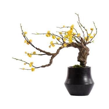 Imagem de Árvore artificial artificial bonsai simulação verde vaso falso planta falsa musgo musgo decoração escritório bancada aprendizagem sala de estar árvore falsa