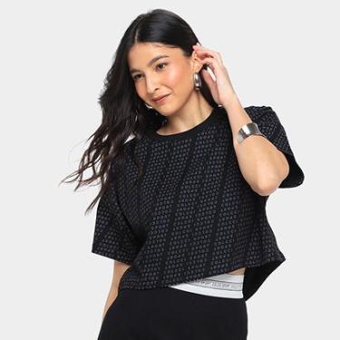 Imagem de Camiseta Colcci Sport Cropped Monograma Feminina-Feminino