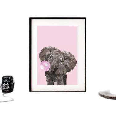 Imagem de Quadro Baby Elefante Bubble Gum - 60X48Cm