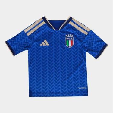 Imagem de Camisa Seleção Infantil Itália Home 2026 s/n Torcedor Adidas, Azul, 7/