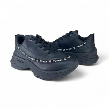 Imagem de Tênis Plataforma Feminino Preto Ramarim Casual Street 74201, Preto, 35