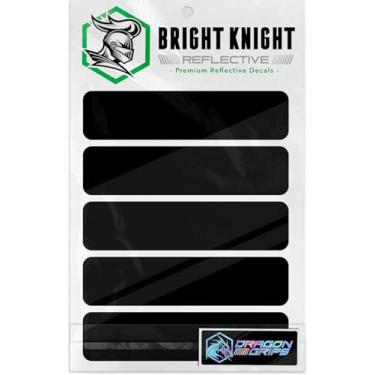 Imagem de Bright Knight Decals Decalques para capacete de motocicleta, 5 peças de decalque de fita refletiva preta com adesivos refletivos retrô 3M para capacete de vinil - Pacote com 2