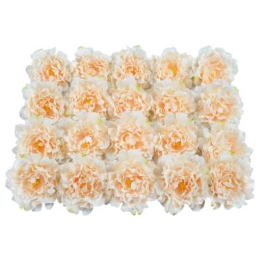Imagem de DH EYB 20 Peônias Artificiais De 5 Polegadas, Seda Com Hastes 6 Flores Adequadas Para Buquês Casamento, Decoração Festa Em Casa (Nude)