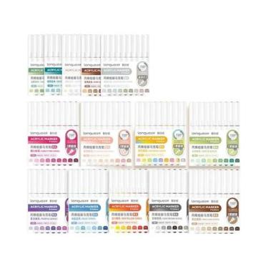 Imagem de Conjunto De Canetas Marcadoras Acrílicas Multicoloridas Com 9 Cores E 