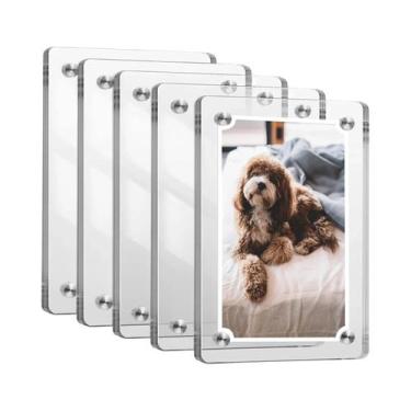 Imagem de Porta-Retrato Magnético De Acrílico Dupla Face Para Geladeira 6x9cm Tr