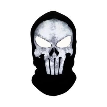 Imagem de Balaclava De Rosto Inteiro 100% Algodão Com Estampa De Caveira, Máscar