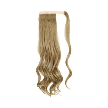 Imagem de Extensão De Cabelo Sintético Rabo De Cavalo Loiro De 32 Polegadas Com 