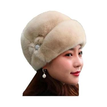 Imagem de Chapéu De Pescador Feminino De Inverno Quente Com Imitação De Pele De 