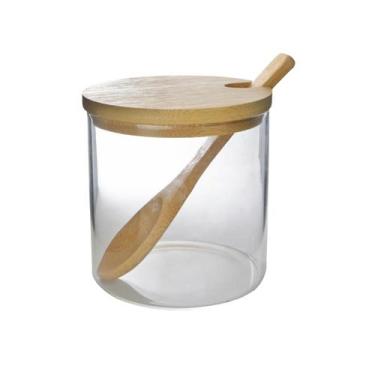 Imagem de Porta condimento de vidro com tampa e colher de bambu 280ml - Cosy