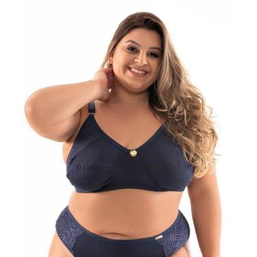 Imagem de Sutiã Sem Bojo Plus Size Lu IMI Lingerie com Renda Reforçada e Confort