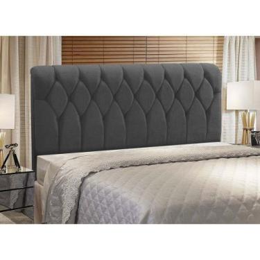 Imagem de Cabeceira Miami Cama Box Queen 160cm Suede Grafite M11 - D'Rossi - DRo