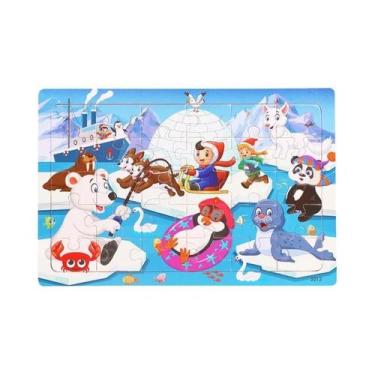 Imagem de Quebra-Cabeça De Animais De Madeira Para Crianças, Dinossauro, Avião, 