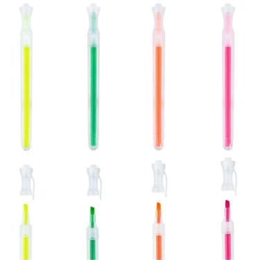 Imagem de Kit Marca Texto Fluorescente Transparente 4 Cores Brw
