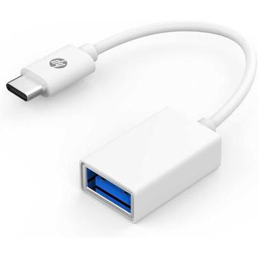 Imagem de Cabo Adaptador Otg, Usb 3.0 Para Usb-c, Hp Dhc-tc105, Branco, Transmissão De Dados De 5gbps-s - 9yf06aa