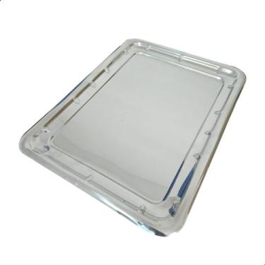 Imagem de Bandeja Grande Sem Alça Retangular Inox Garçom Restaurante - Pantheon 