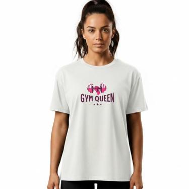 Imagem de Camiseta Feminina Algodão Premium GYM QUEEN Caminhada Academia-Feminino